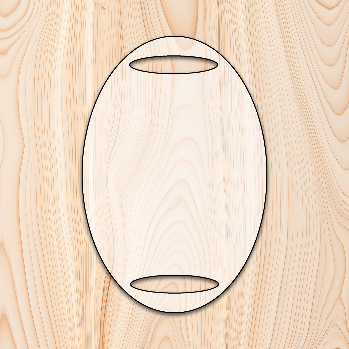Oval Cutting Board or Charcuterie Board Router Template for woodworking, perfect for shaping custom sized cutting boards, charcuterie boards, and custom projects.