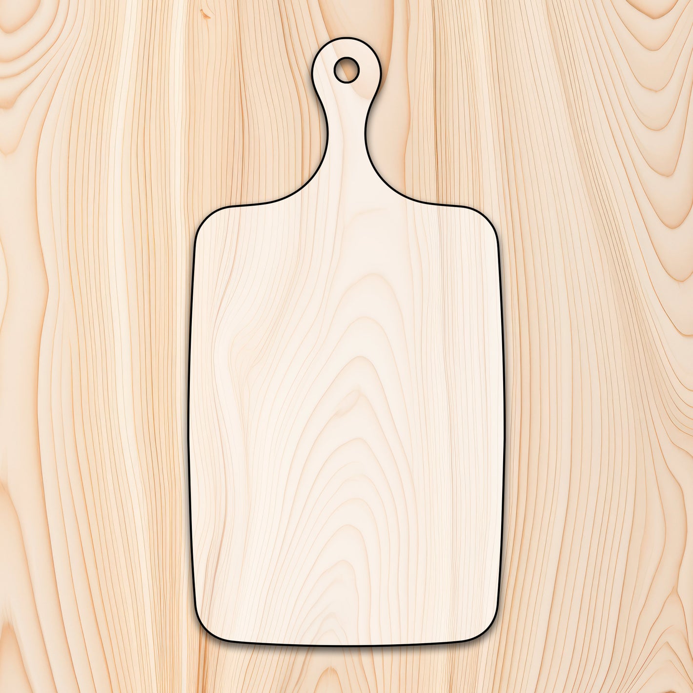 Paddle Style Cutting Board or Charcuterie Board Router Template for woodworking, perfect for shaping custom sized cutting boards, charcuterie boards, and custom projects.