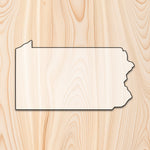 Pennsylvania State  Acrylic Craft Cutout - Transparent laser-cut acrylic craft cutout designed as a router template, featuring precise shapes and durable construction for various crafting projects.