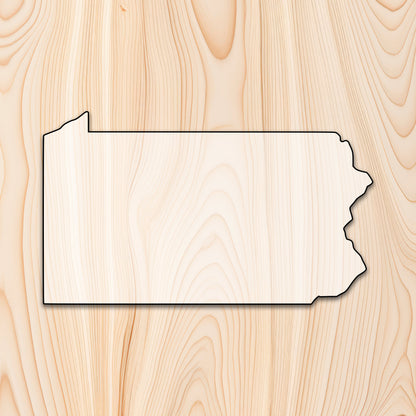 Pennsylvania State  Acrylic Craft Cutout - Transparent laser-cut acrylic craft cutout designed as a router template, featuring precise shapes and durable construction for various crafting projects.