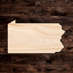 Pennsylvania State Plywood Craft Cutout , a Intricate laser-cut craft cutout made of high quality birch plywood, featuring detailed designs and clean edges, perfect for home decor or DIY projects.