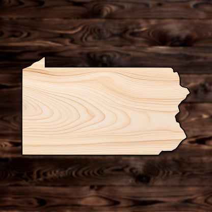 Pennsylvania State Plywood Craft Cutout , a Intricate laser-cut craft cutout made of high quality birch plywood, featuring detailed designs and clean edges, perfect for home decor or DIY projects.
