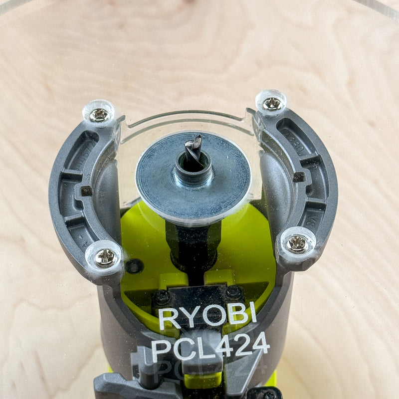 8 inch Round Acrylic Router Base Plate - fits Ryobi PCL 424