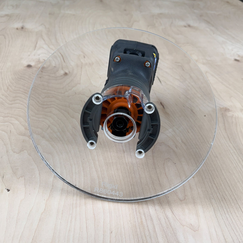 8 inch Round Acrylic Router Base Plate - fits Rigid 860443