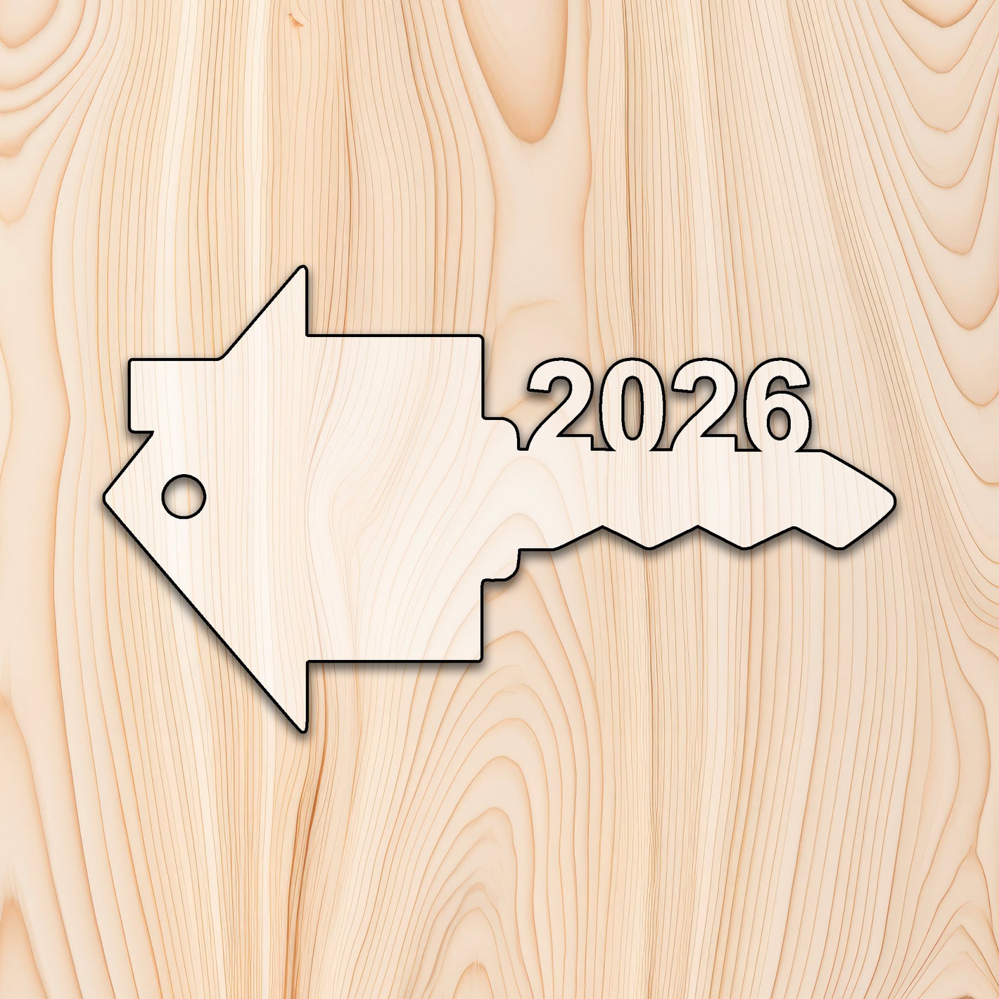 Realtor House Key 2026 Acrylic Craft Cutout - Transparent laser-cut acrylic craft cutout designed as a router template, featuring precise shapes and durable construction for various crafting projects.