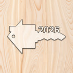 Realtor House Key 2026 Acrylic Craft Cutout - Transparent laser-cut acrylic craft cutout designed as a router template, featuring precise shapes and durable construction for various crafting projects.