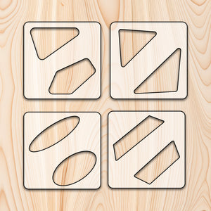 Recessed Handle Cutting Board or Charcuterie Board Router Template Kit (4 Piece Template Kit) Our Recessed Handle Templates Kits can help you cut that perfect shape on any and all of your projects.  Each template has 2 shapes to choose from and this kit comes with 4 templates total! These 1/4" thick acrylic templates are perfect for holding up to receptive use and the clear template allows you to position exactly where you like best while still being able to see your wood grain through.  