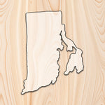 Rhode Island State  Acrylic Craft Cutout - Transparent laser-cut acrylic craft cutout designed as a router template, featuring precise shapes and durable construction for various crafting projects.