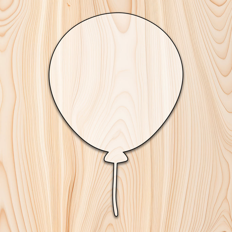 Round Balloon with String Acrylic Craft Cutout