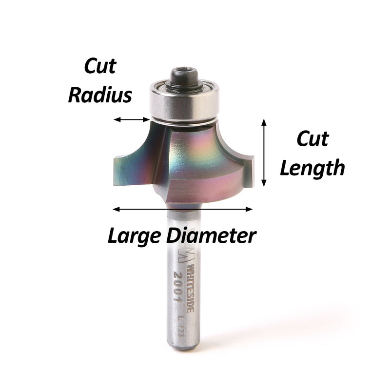 *AstraHP Coated* Roundover Bit 1/8″ Radius x 1/4″ Shank - W-2000C