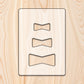 Router friendly Bowtie Inlay Template Acrylic Craft Cutout - Transparent laser-cut acrylic craft cutout designed as a router template, featuring precise shapes and durable construction for various crafting projects.