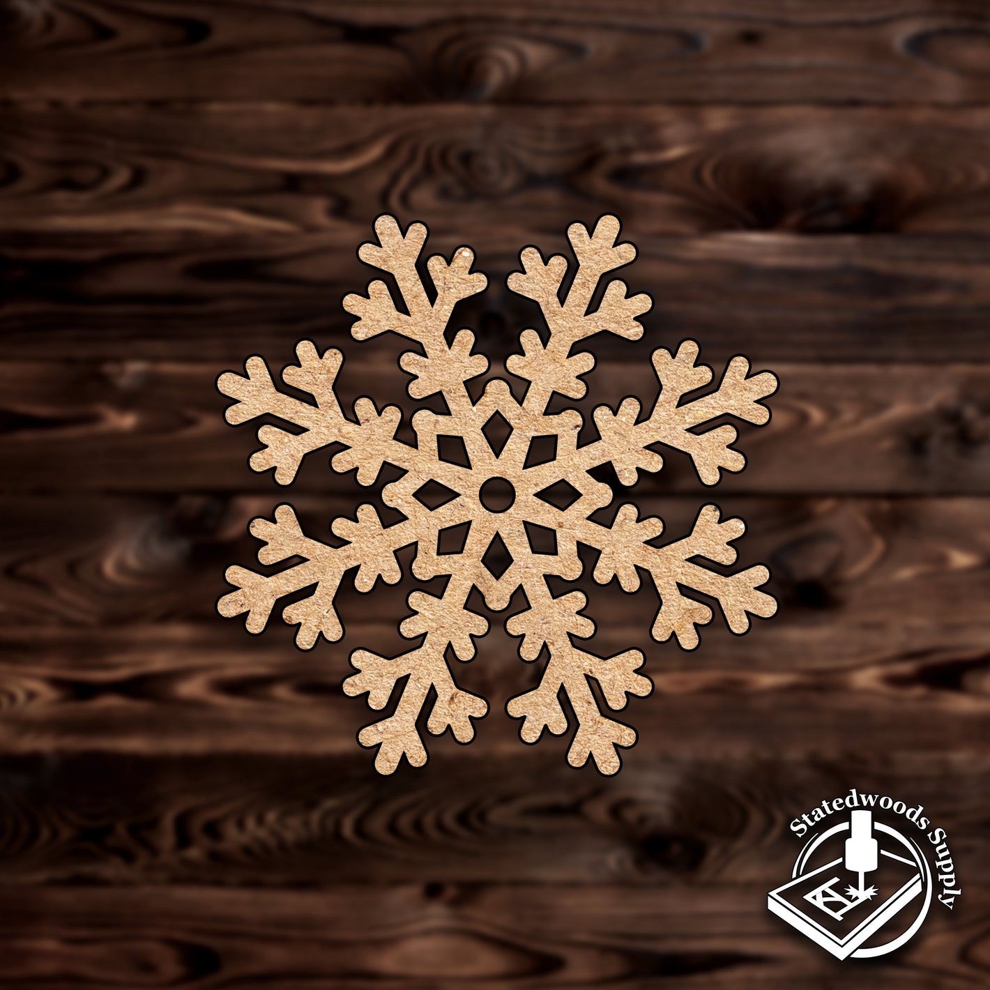 snowflake christmas ornament MDF craft cutout