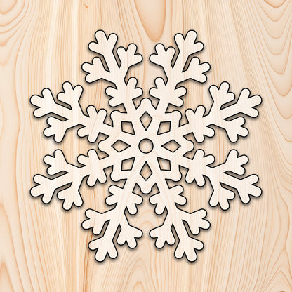 Fernlike Christmas Snowflake Acrylic Craft Cutout