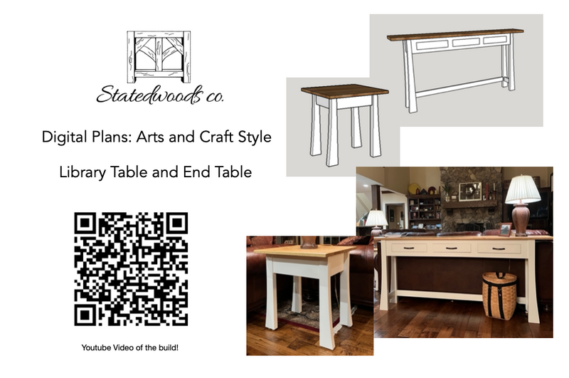 Mission Style Library and End Tables Digital Plans