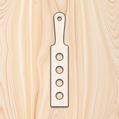 Shot Glass Flight Router template - Streamline your woodworking projects with this precision-cut acrylic shot glass flight template, designed to help you craft flawless shot glass flight boards every time. Perfect for hobbyists and professionals alike, this template ensures consistency and accuracy, so your finished product is both functional and beautiful.

The template features four evenly spaced 1.5" circular cutouts, tailored for standard shot glasses, along with a handle outline for easy carrying. 