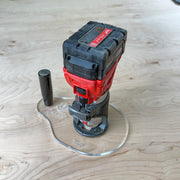 Single Handle Router Base – Fits Milwaukee 2723-20 - Angle 2 - Upgrade your trim router with a larger, more stable base designed to give you better control and smoother routing performance. The Single Handle Router Base is built specifically for the Milwaukee 2723-20 router, making it easier to handle detailed routing tasks with confidence.