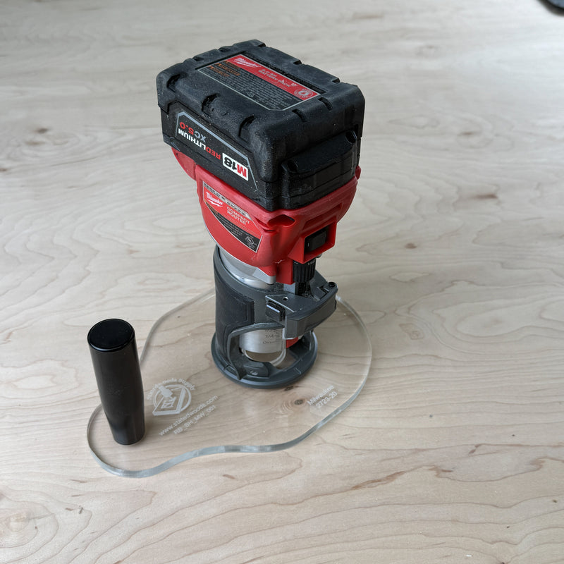 Single Handle Router Base – Fits Milwaukee 2723-20 - Angle 3 - Upgrade your trim router with a larger, more stable base designed to give you better control and smoother routing performance. The Single Handle Router Base is built specifically for the Milwaukee 2723-20 router, making it easier to handle detailed routing tasks with confidence.