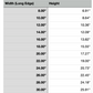 Size Chart for Arkansas Cutting Board or Charcuterie Board Acrylic Router Template