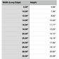 Size Chart for Colorado Cutting Board or Charcuterie Board Acrylic Router Template