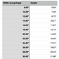 Size Chart for Connecticut Cutting Board or Charcuterie Board Acrylic Router Template