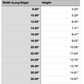 Size Chart of Massachusetts Cutting Board or Charcuterie Board Acrylic Router Template