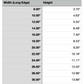 Size Chart for Nebraska Cutting Board or Charcuterie Board Acrylic Router Template