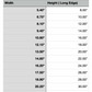 size chart for Nevada Cutting Board or Charcuterie Board Acrylic Router Template
