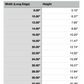 Size Chart for Oregon Cutting Board or Charcuterie Board Acrylic Router Template