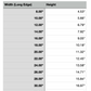 Size Chart for South Dakota Cutting Board or Charcuterie Board Acrylic Router Template