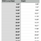 Size Chart for Wyoming Cutting Board or Charcuterie Board Acrylic Router Template