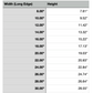 Size Chart of Louisiana Cutting Board or Charcuterie Board Acrylic Router Template