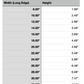 Size Chart for Tennessee Cutting Board or Charcuterie Board Acrylic Router Template 