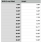 Size Chart of Virginia Cutting Board or Charcuterie Board Acrylic Router Template