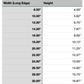 Size Chart for Montana Cutting Board or Charcuterie Board Acrylic Router Template