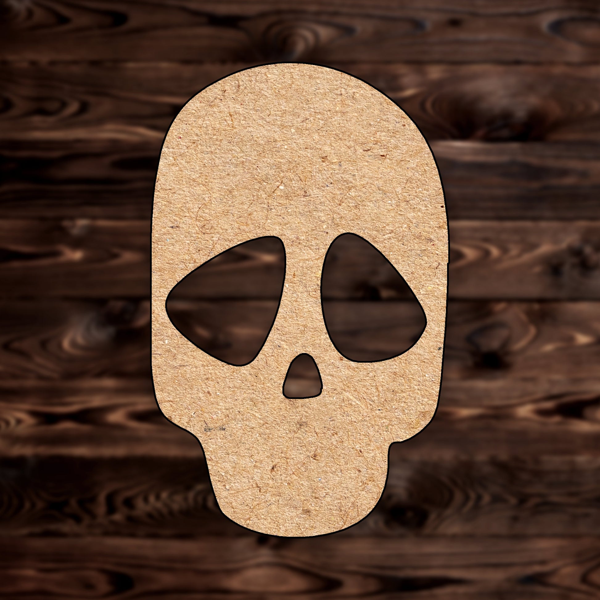 Skull MDF Craft Cutout , a Intricate laser-cut craft cutout made of MDF, featuring detailed designs and clean edges, perfect for home decor or DIY projects.
