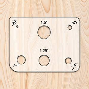Small Hole and Radius Acrylic Template for woodworking, perfect for shaping custom sized cutting boards, charcuterie boards, and custom projects.