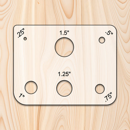 Small Hole and Radius Acrylic Template for woodworking, perfect for shaping custom sized cutting boards, charcuterie boards, and custom projects.