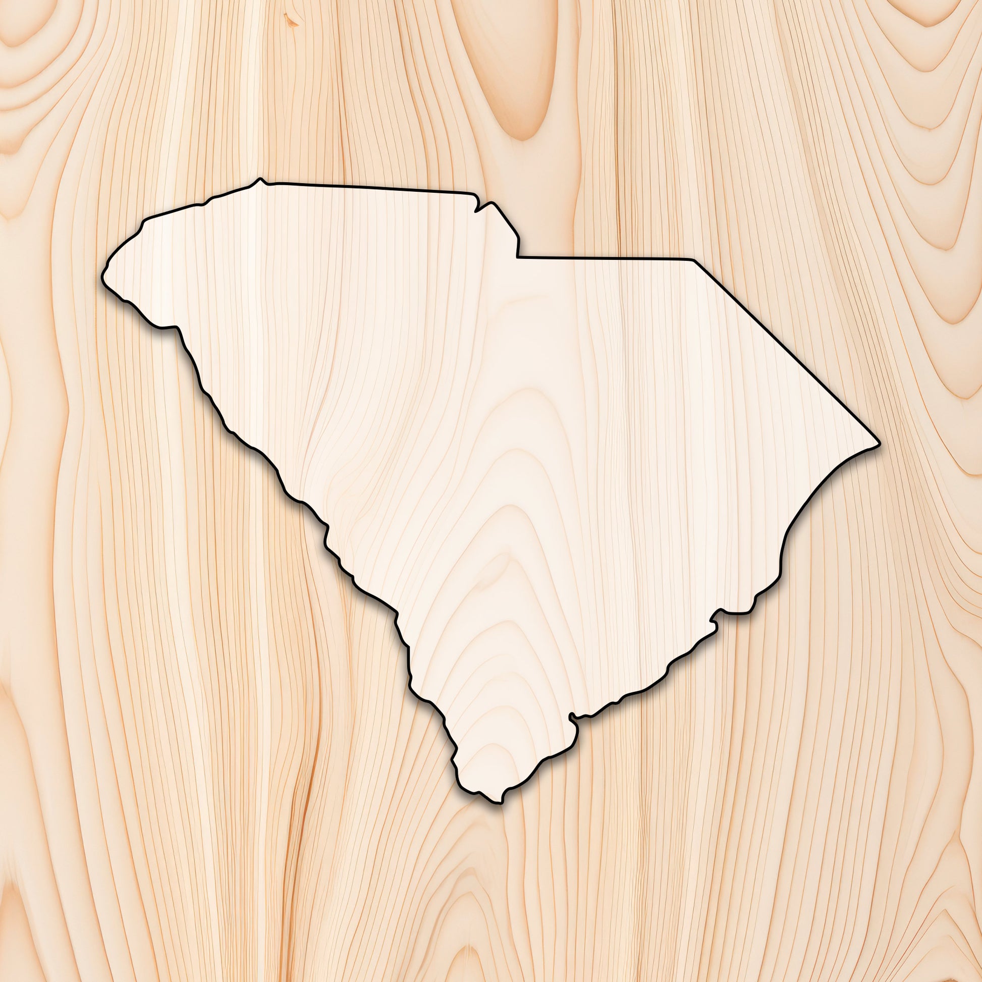 South Carolina State  Acrylic Craft Cutout - Transparent laser-cut acrylic craft cutout designed as a router template, featuring precise shapes and durable construction for various crafting projects.