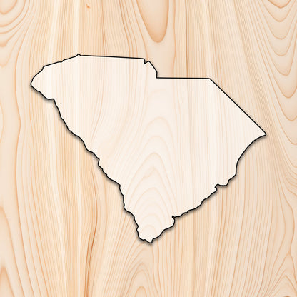 South Carolina State  Acrylic Craft Cutout - Transparent laser-cut acrylic craft cutout designed as a router template, featuring precise shapes and durable construction for various crafting projects.