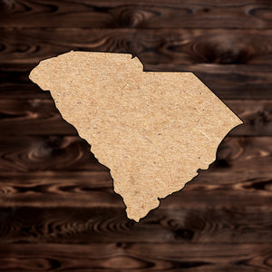 South Carolina State MDF Craft Cutout , a Intricate laser-cut craft cutout made of MDF, featuring detailed designs and clean edges, perfect for home decor or DIY projects.