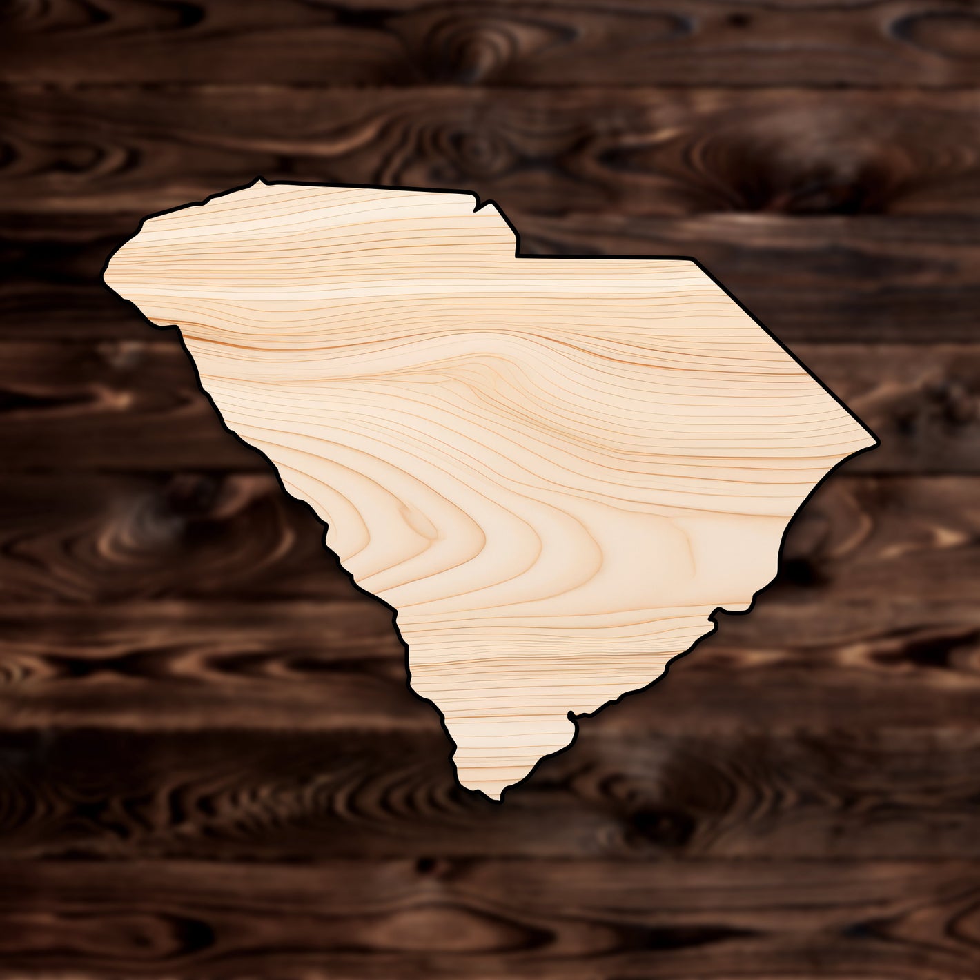South Carolina State  Plywood Craft Cutout , a Intricate laser-cut craft cutout made of high quality birch plywood, featuring detailed designs and clean edges, perfect for home decor or DIY projects.