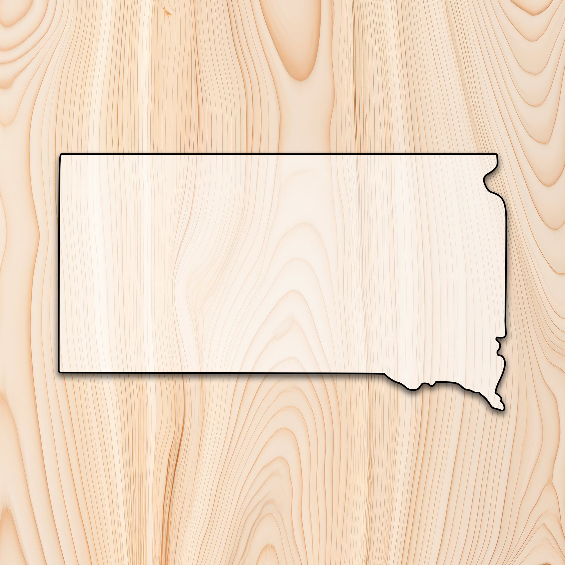 South Dakota State Acrylic Craft Cutout Transparent laser-cut acrylic craft cutout designed as a router template, featuring precise shapes and durable construction for various crafting projects.