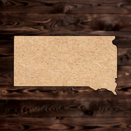 South Dakota State MDF Craft Cutout , a Intricate laser-cut craft cutout made of MDF, featuring detailed designs and clean edges, perfect for home decor or DIY projects.