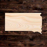 South Dakota State Plywood Craft Cutout , a Intricate laser-cut craft cutout made of high quality birch plywood, featuring detailed designs and clean edges, perfect for home decor or DIY projects.