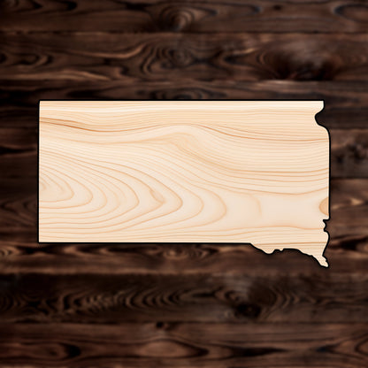 South Dakota State Plywood Craft Cutout , a Intricate laser-cut craft cutout made of high quality birch plywood, featuring detailed designs and clean edges, perfect for home decor or DIY projects.