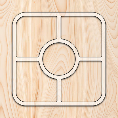 Square 5 Pocket Tray Router Template for woodworking, perfect for shaping custom sized cutting boards, charcuterie boards, trays  and custom projects.