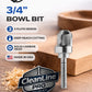 CleanLine Pro Solid Carbide 3/4" Diameter Deep Reach Bowl Router Bit