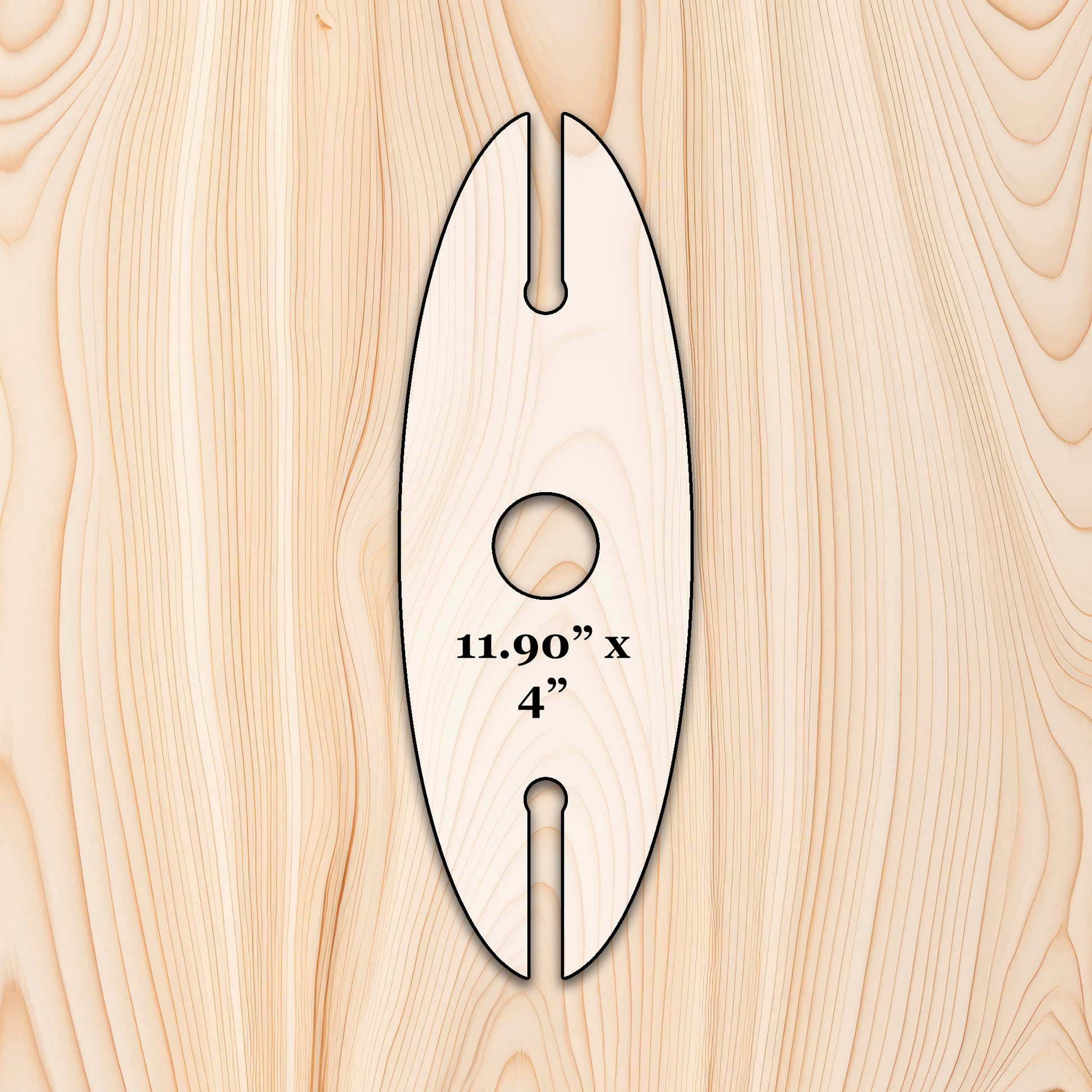 Surfboard Wine Glass Caddy Router Template for woodworking, perfect for shaping custom sized cutting boards, charcuterie boards, and custom projects.