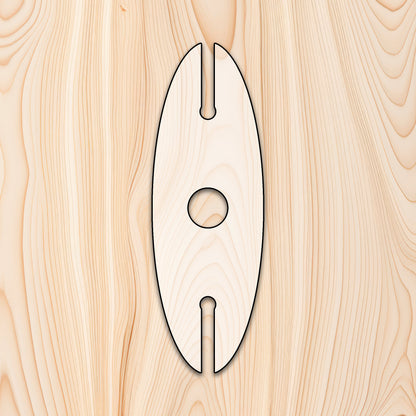 Surfboard Wine Glass Caddy Router Template for woodworking, perfect for shaping custom sized cutting boards, charcuterie boards, and custom projects.