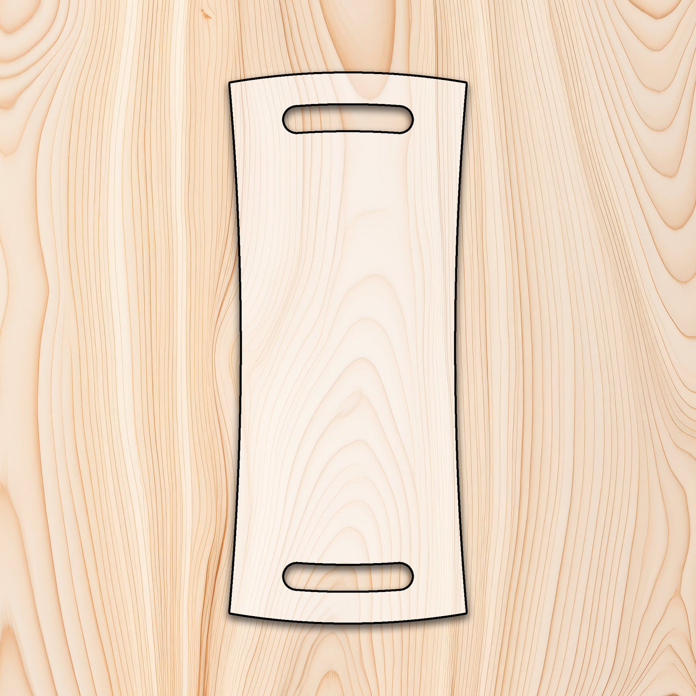 Tapered Rectangle Cutting Board or Charcuterie Board Router Template for woodworking, perfect for shaping custom sized cutting boards, charcuterie boards, and custom projects.